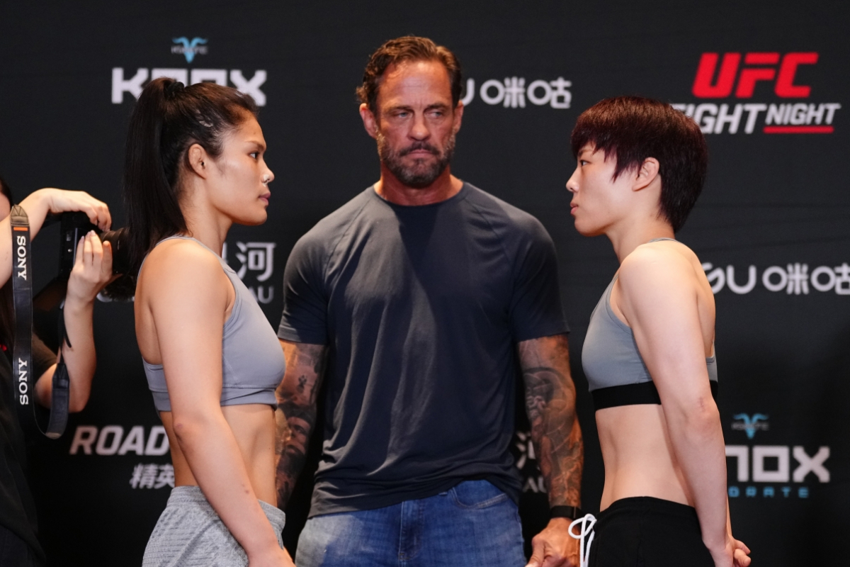 둥화샹(왼쪽)과 박보현. /사진=UFC 공식 제공