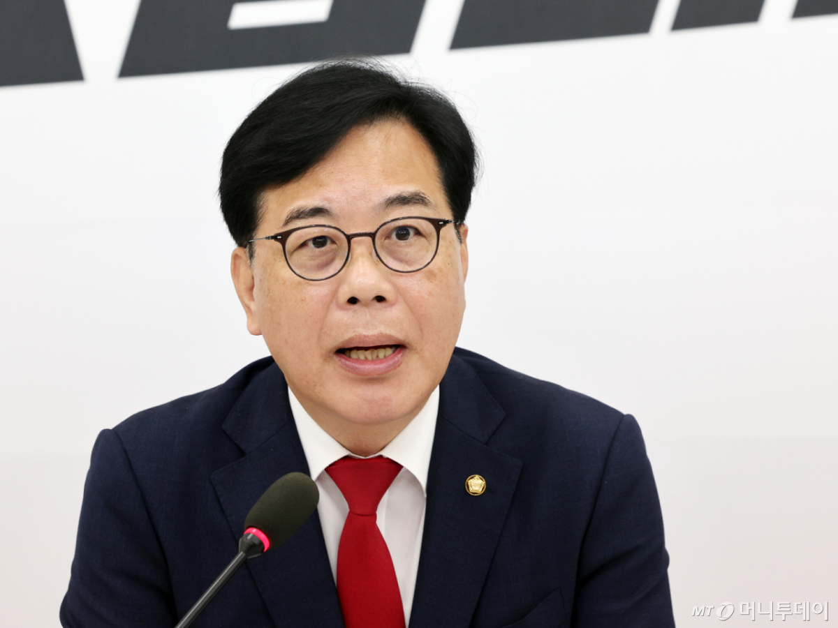 (서울=뉴스1) 황기선 기자 = 송언석 국민의힘 원내대표가 29일 오전 서울 여의도 국회에서 열린 경제 현안 기자간담회에서 모두발언을 하고 있다. 2026.5.29/뉴스1 Copyright © 뉴스1. All rights reserved. 무단 전재 및 재배포, AI학습 이용 금지. /사진=(서울=뉴스1) 황기선 기자