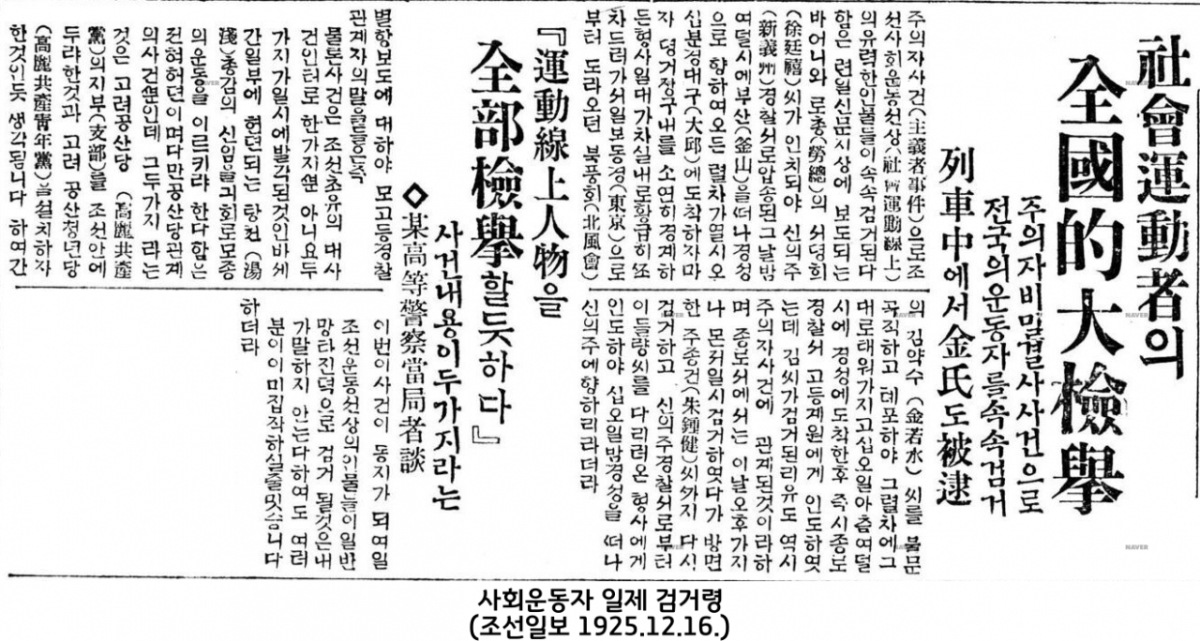 6·10만세운동 사회운동자 일제검거령이 담긴 기사./사진제공=권오설권오상기념사업회.
