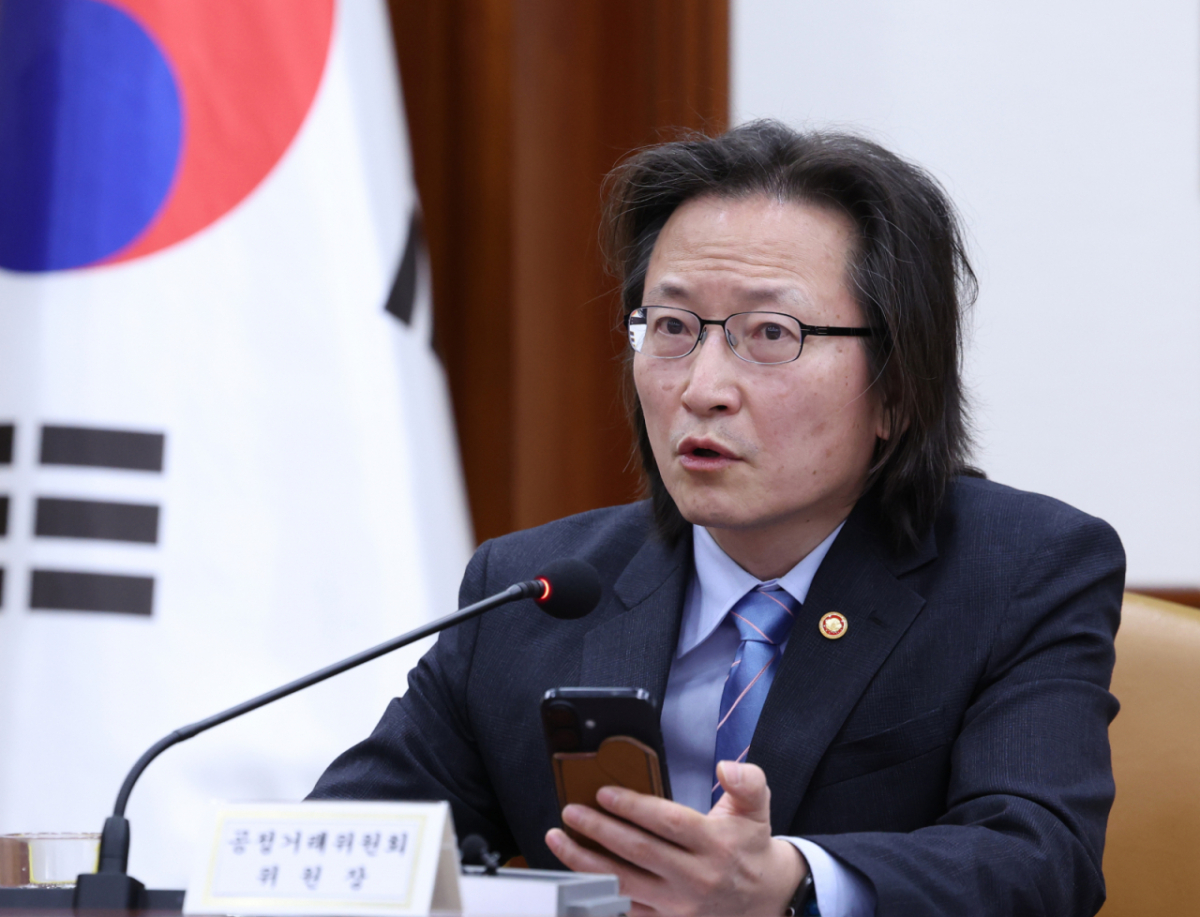 주병기 공정거래위원회 위원장이 정부서울청사에서 열린 '민생물가 특별관리 TF 회의 겸 대외경제장관회의'에서 발언하고 있다./사진제공=뉴시스