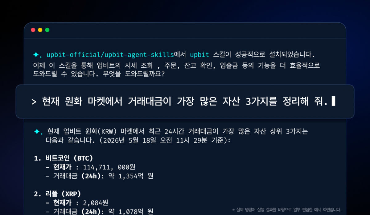 업비트 스킬 예시 화면 /사진=두나무
