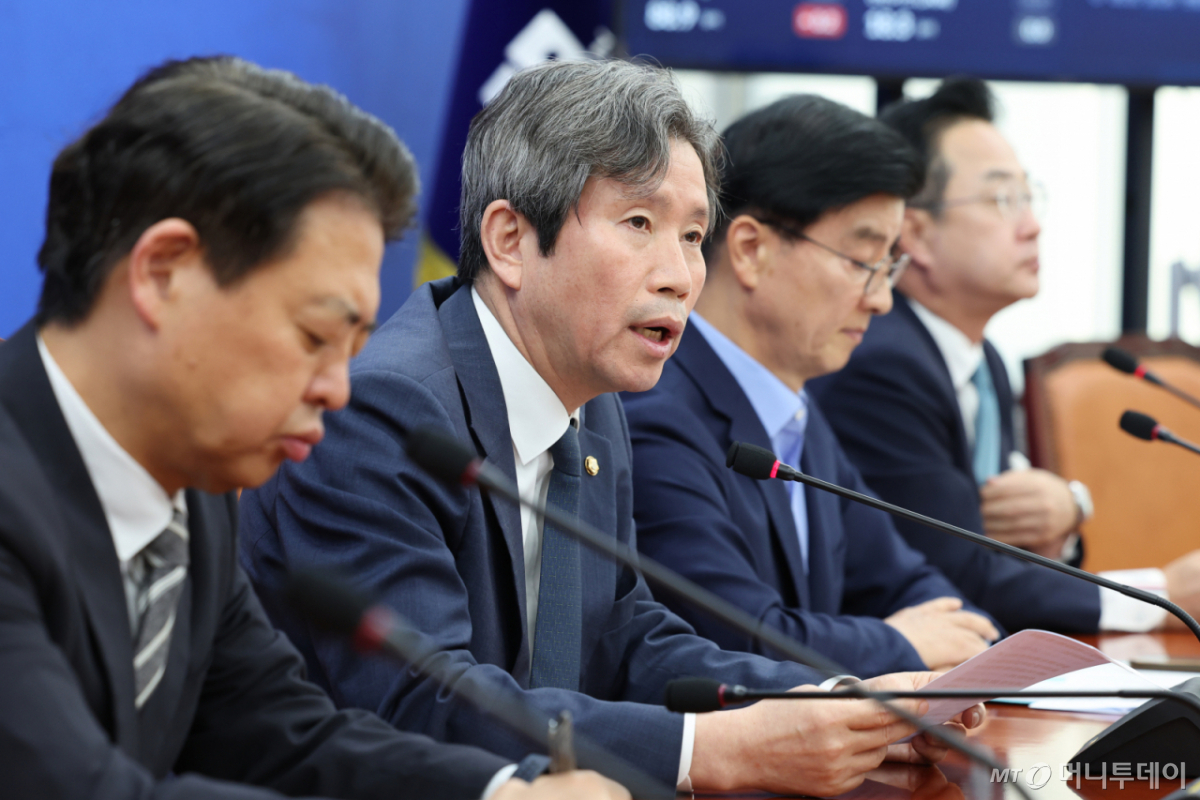 (서울=뉴스1) 신웅수 기자 = 정원오 더불어민주당 서울시장 후보 상임선거대책위원장인 이인영 의원이 31일 서울 여의도 국회에서 서울시장 선거 관련 기자간담회를 하고 있다. 2026.5.31/뉴스1 Copyright © 뉴스1. All rights reserved. 무단 전재 및 재배포, AI학습 이용 금지. /사진=(서울=뉴스1) 신웅수 기자