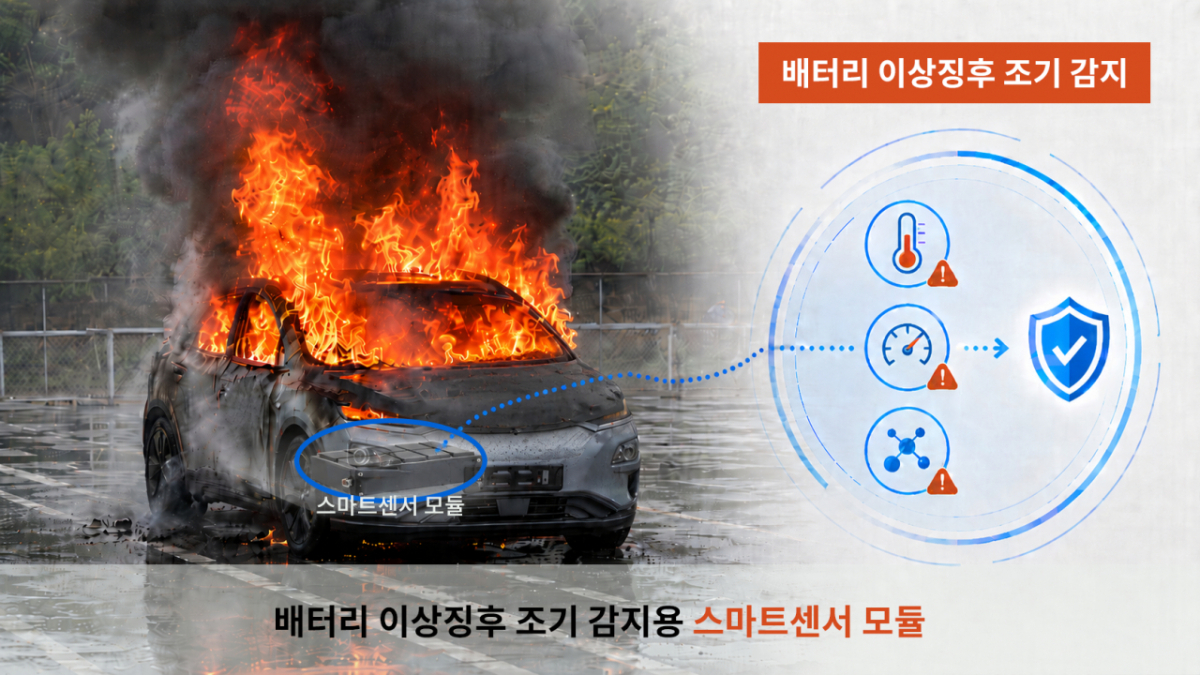 전기차 배터리 열폭주 조기 감지를 위한 스마트 센서 모듈 적용 콘셉트 이미지. /사진제공=카이트로닉스