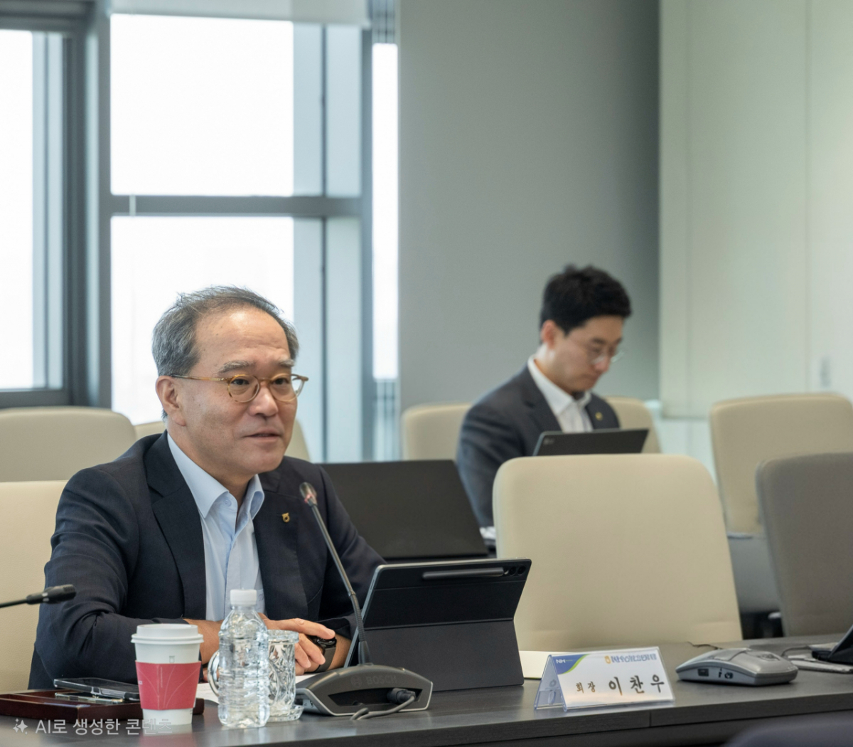 지난달 29일 서울 중구 소재 NH농협금융지주 본사. 이찬우 농협금융지주 회장이 NH농협금융 제2차 「One-Firm 협의체」를 개최했다./사진=농협금융