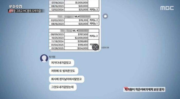 차 회장이 MC몽 대신 갚은 빚은 100억원에 달하며, 고가의 수입차와 시계 등 선물값으로도 200억원을 썼다고 A씨는 주장했다. /사진=MBC 'PD수첩'