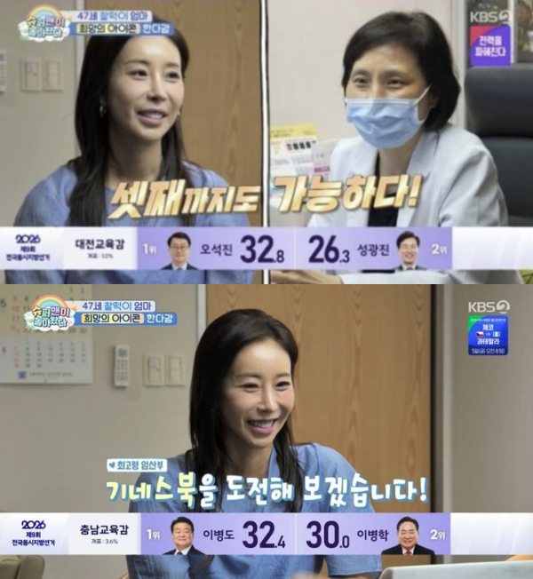 배우 한다감이 50살 전 셋째 출산에 도전하겠다고 밝혔다./사진=KBS 2TV '슈퍼맨이 돌아왔다'