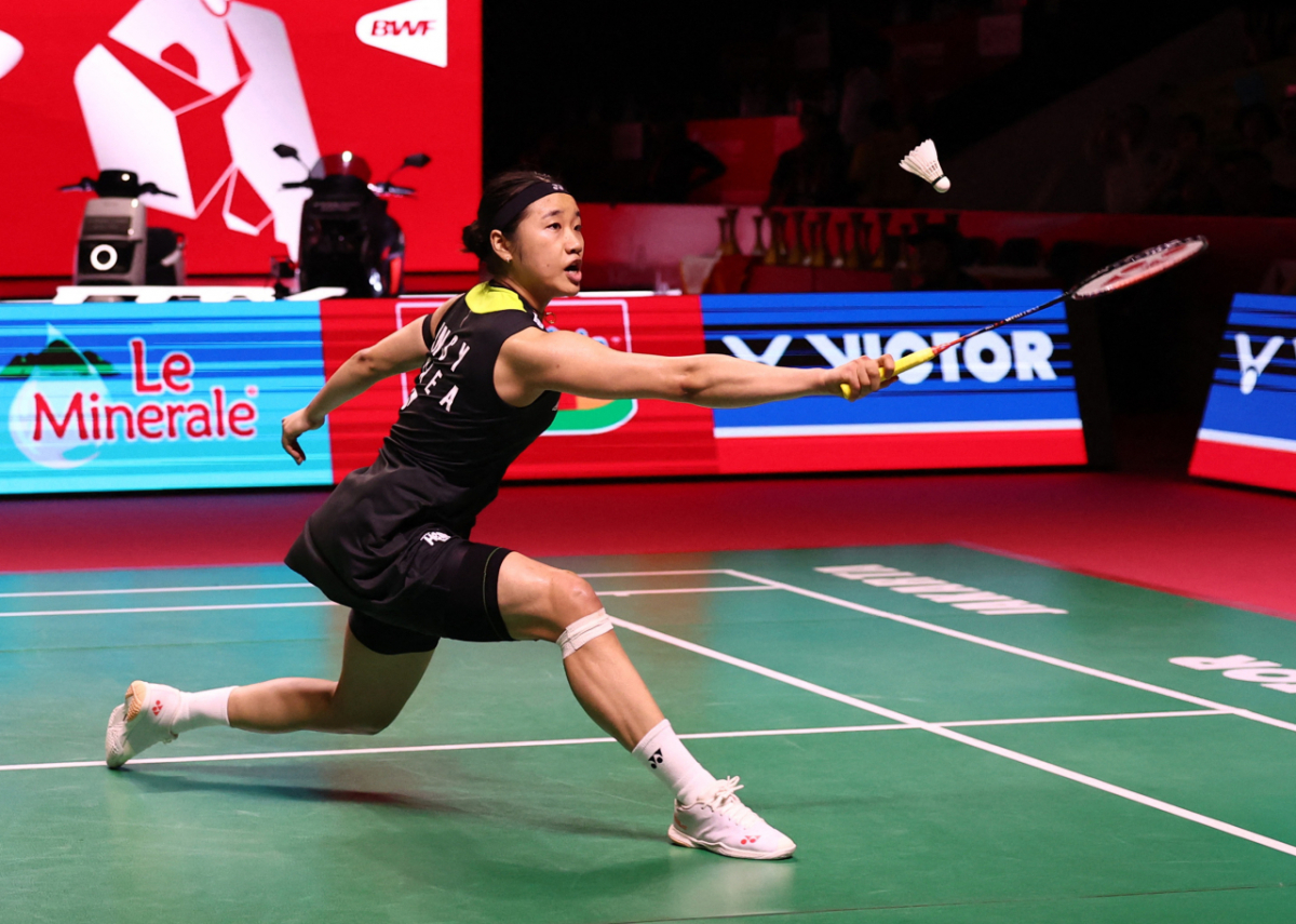 7일 인도네시아 자카르타에서 열린 2026 세계배드민턴연맹(BWF) 월드투어 슈퍼1000 인도네시아 오픈 결승에서 야마구치 아카네와 경기하고 있는 안세영. /로이터=뉴스1