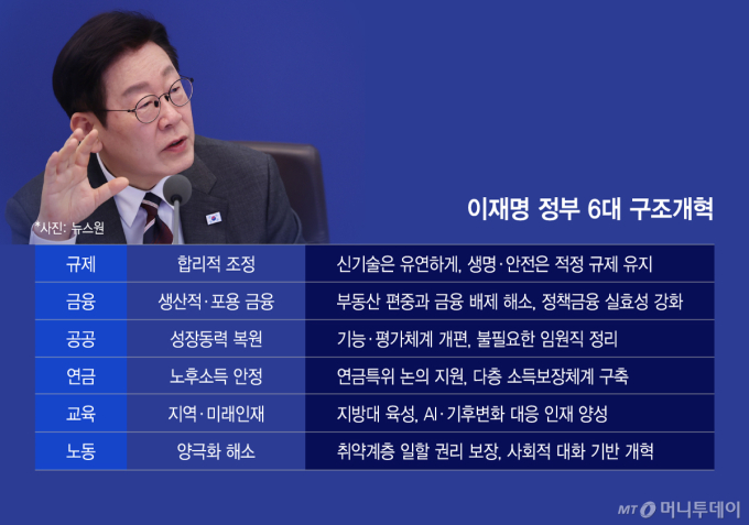 이재명 정부 6대 구조개혁/그래픽=이지혜