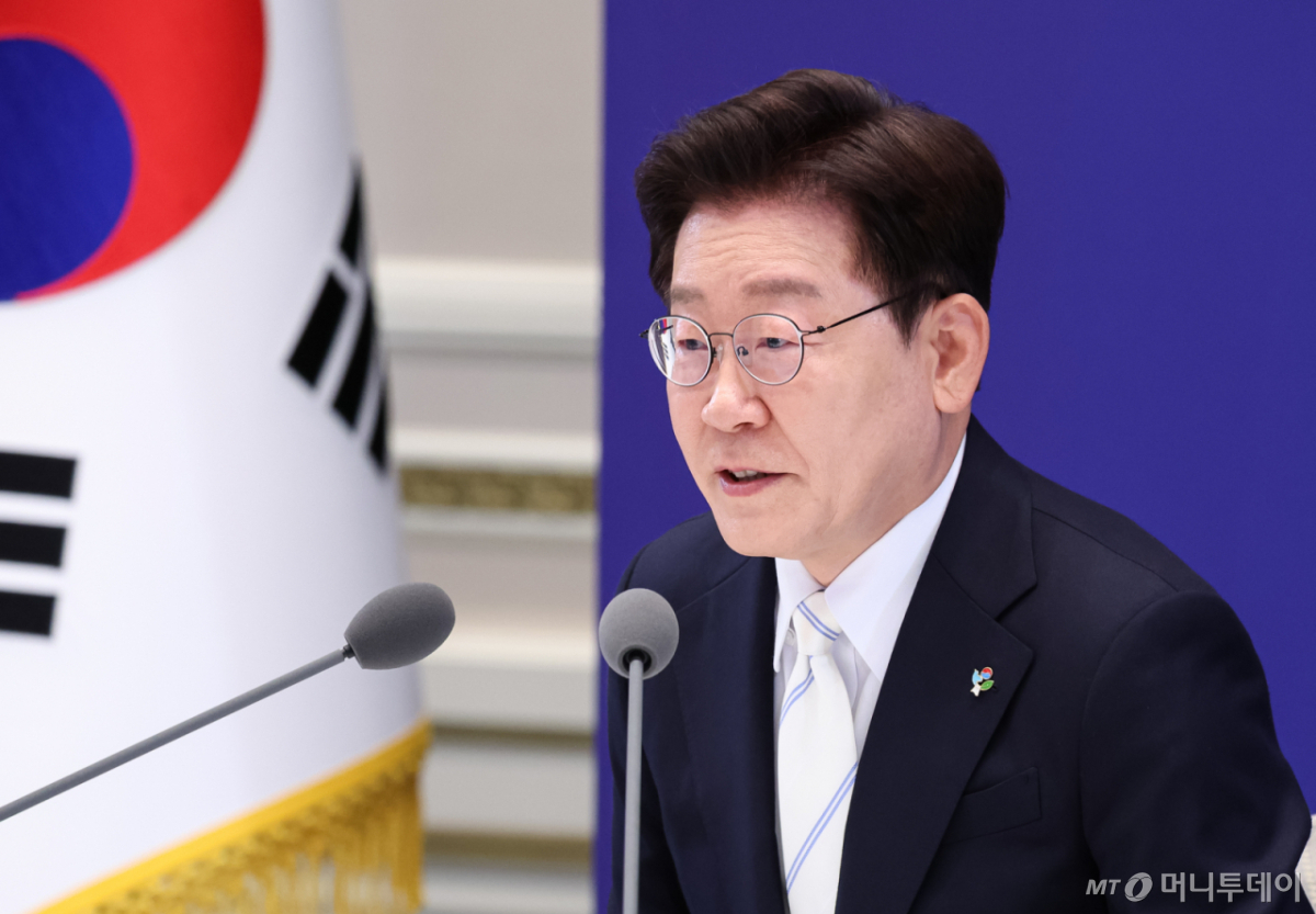 (서울=뉴스1) 허경 기자 = 이재명 대통령이 8일 청와대 영빈관에서 열린 취임 1주년 기자회견에서 발언하고 있다. 2026.6.8/뉴스1 Copyright © 뉴스1. All rights reserved. 무단 전재 및 재배포, AI학습 이용 금지. /사진=(서울=뉴스1) 허경 기자