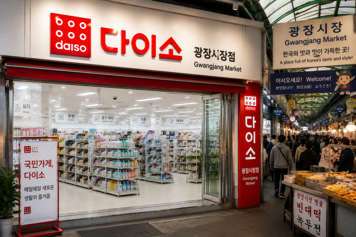 광장시장 내에 입점한 다이소 매장 AI(인공지능)이미지/사진=ChatGPT.