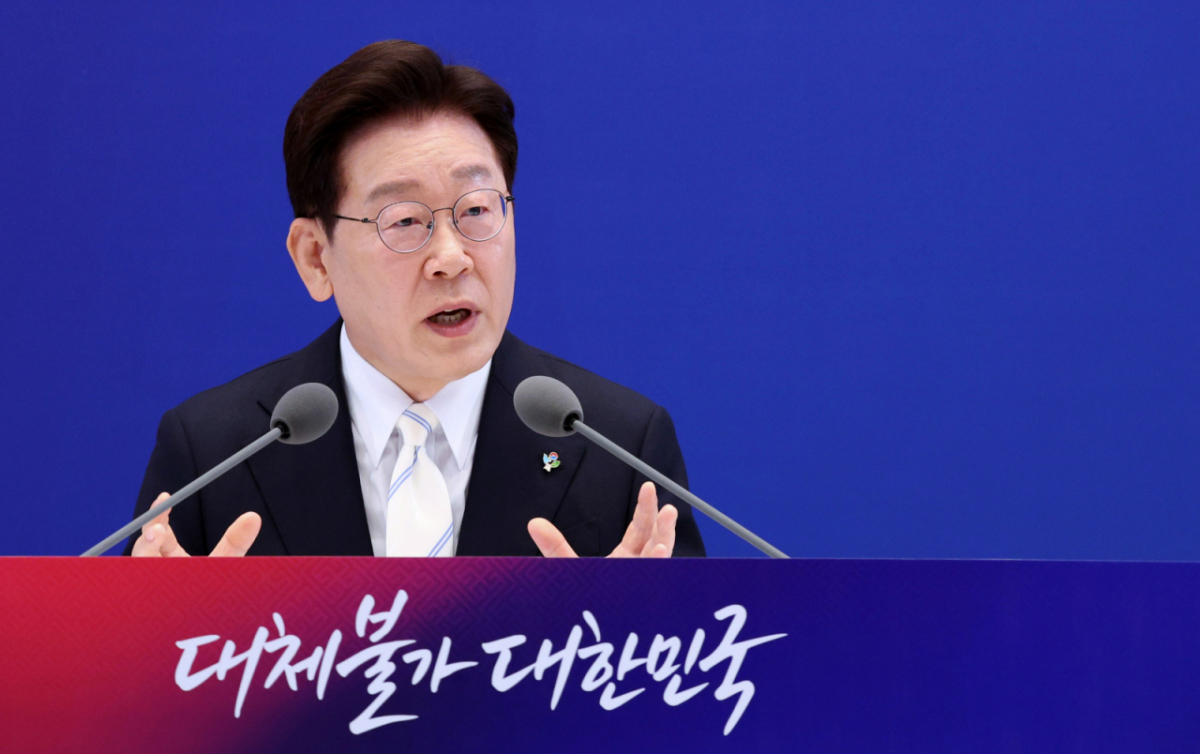 이재명 대통령이 8일 청와대 영빈관에서 열린 취임 1주년 기자회견에서 발언하고 있다. 2026.6.8/뉴스1 Copyright © 뉴스1. All rights reserved. 무단 전재 및 재배포, AI학습 이용 금지. /사진=(서울=뉴스1)