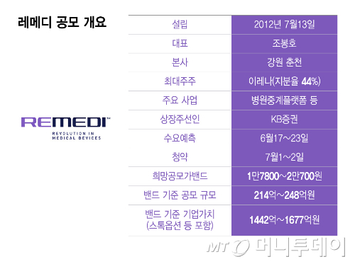 레메디 공모 개요/그래픽=윤선정