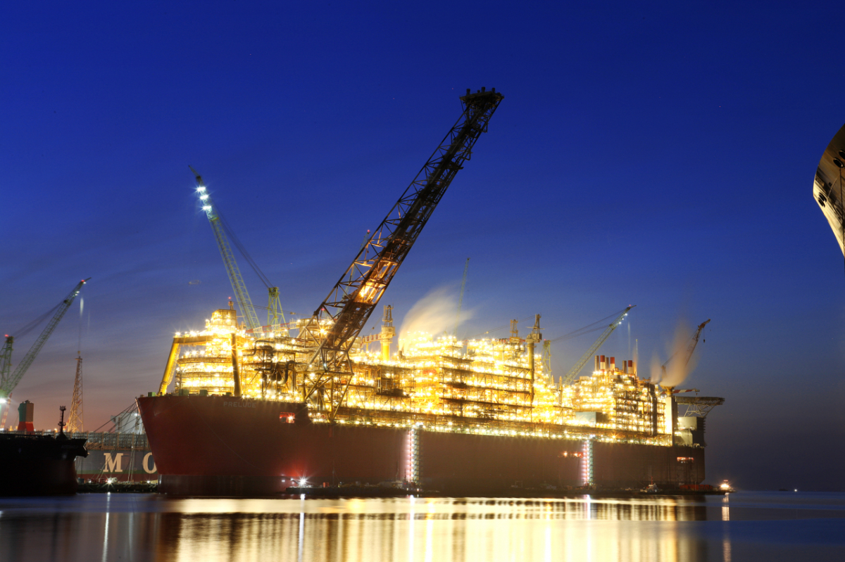 삼성중공업이 건조한 세계 최대 규모 크기의 FLNG./사진제공=삼성중공업