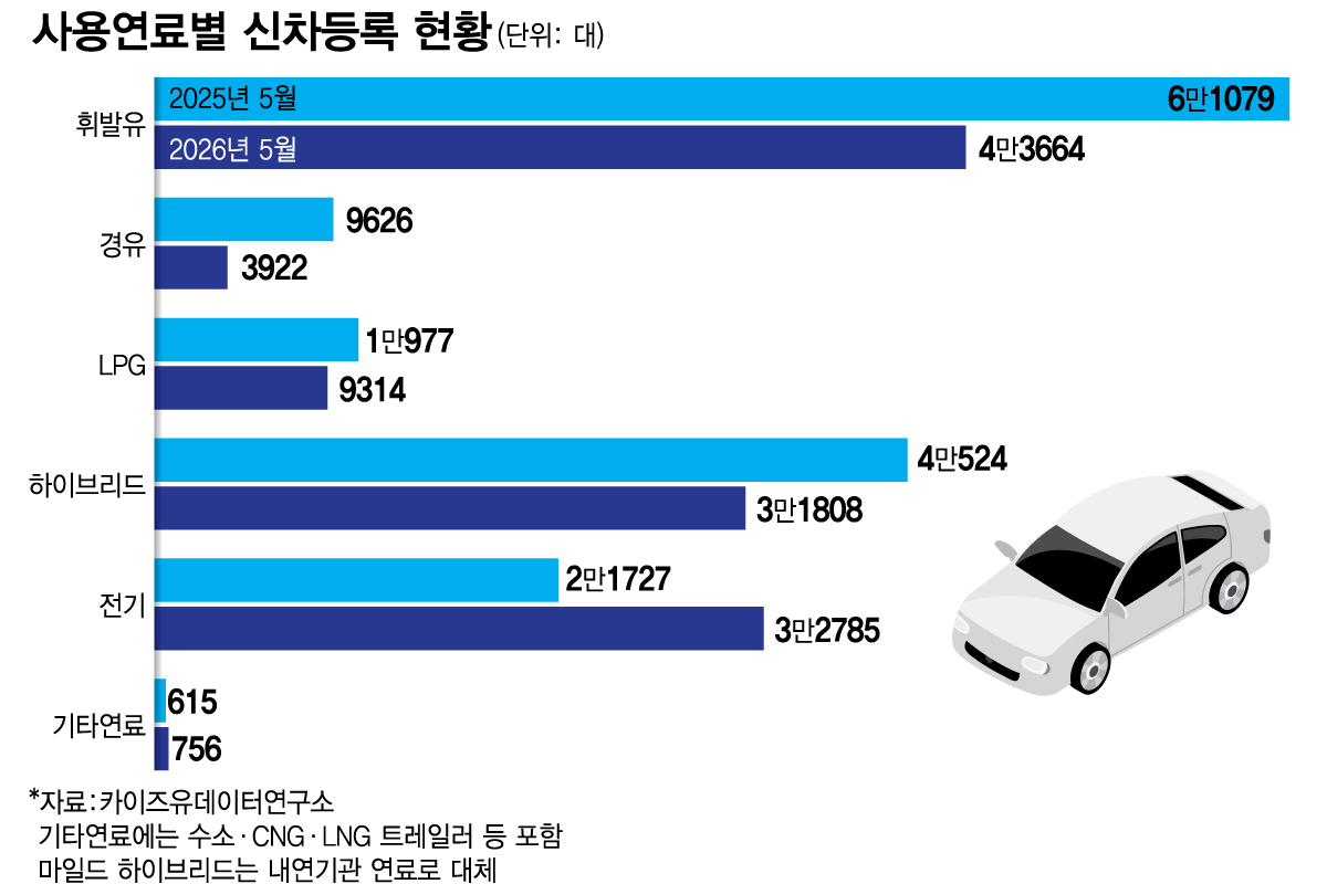 사용연료별 신차등록 현황 /그래픽=김다나