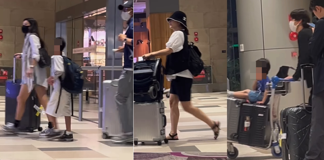 배용준 박수진 부부, 박신혜 최태준 부부가 자녀들과 지난 7일 싱가포르 창이공항 제4터미널에서 포착됐다. /사진=연합조보 SNS