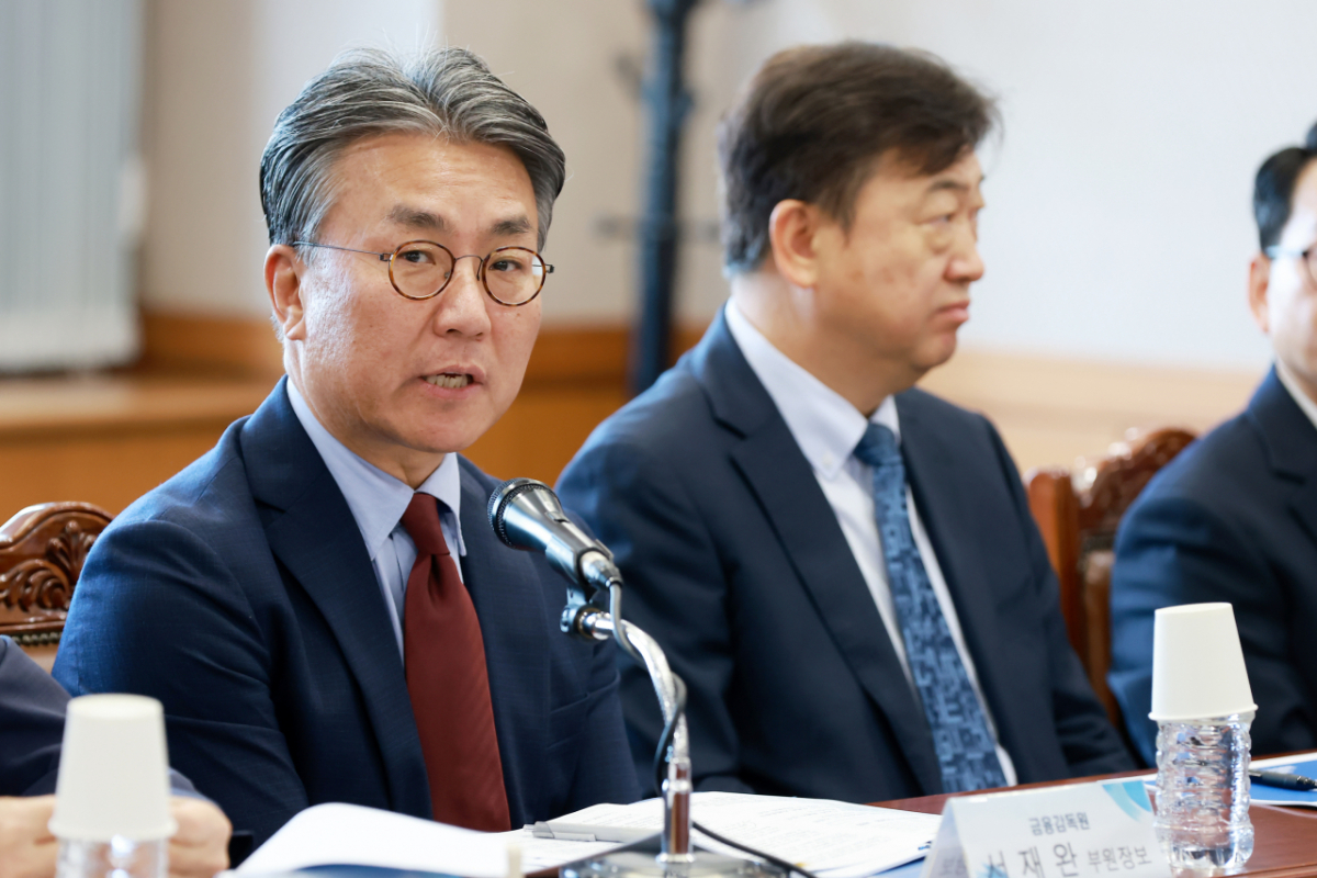 서재완 금융감독원 부원장보가 11일 오전 12개 증권사 감사를 대상으로 진행한 '내부감사 간담회'에서 발언하고 있다. /사진=금융감독원