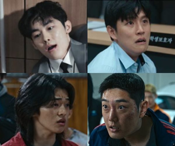 (왼쪽 상단부터 시계방향) '참교육' 속 이승규, 김재선, 유태주, 옥진욱 / 사진=넷플릭스