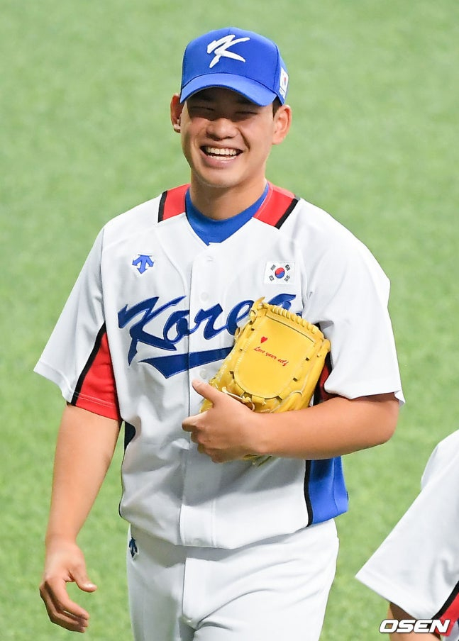2020 도쿄올림픽 당시 김진욱. 당시 그는 만 19세로 대표팀 막내였다.