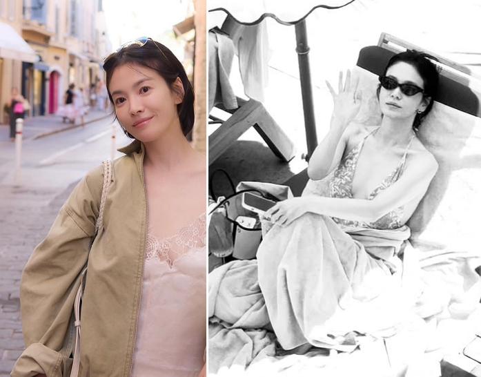 배우 송혜교가 과감한 스타일링을 뽐냈다. /사진=송혜교 인스타그램