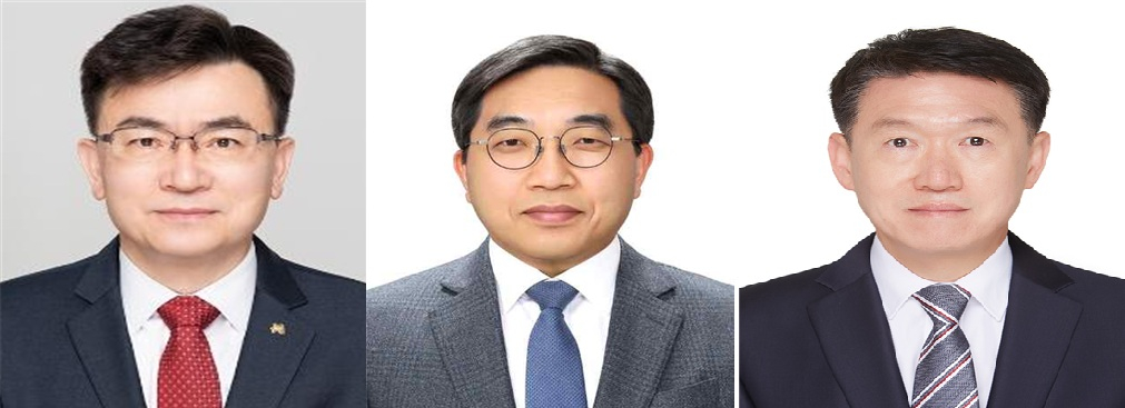 (왼쪽부터)박성길 산단AI·에너지본부장, 박진만 입지개발본부장, 공성호 기업성장본부장./사진=산단공 제공.
