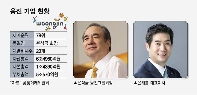 웅진 기업 현황/그래픽=임종철