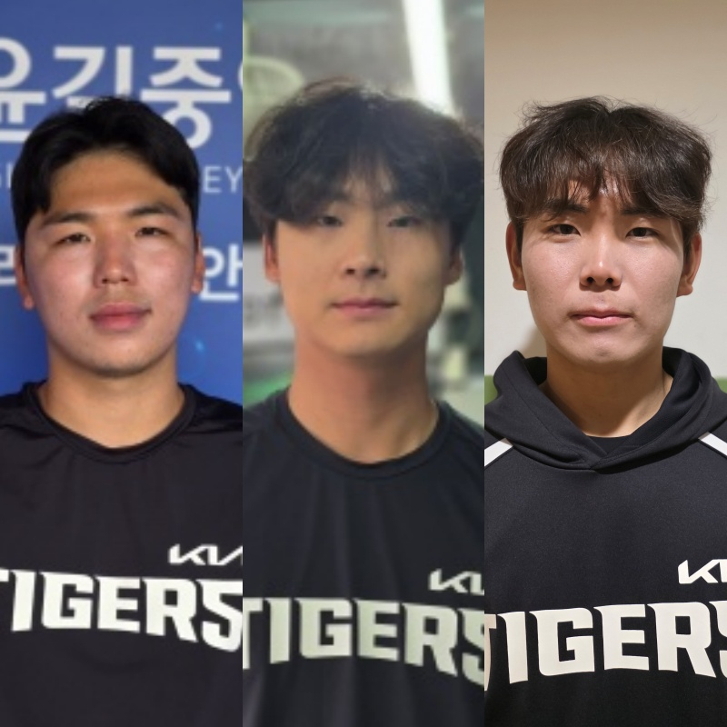 왼쪽부터 KIA 7라운드 황동하, 5라운드 곽도규, 10라운드 성영탁. /사진=김동윤 기자