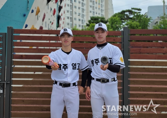 광주일고 조휘원(오른쪽)과 정휘민. /사진=김동윤 기자
