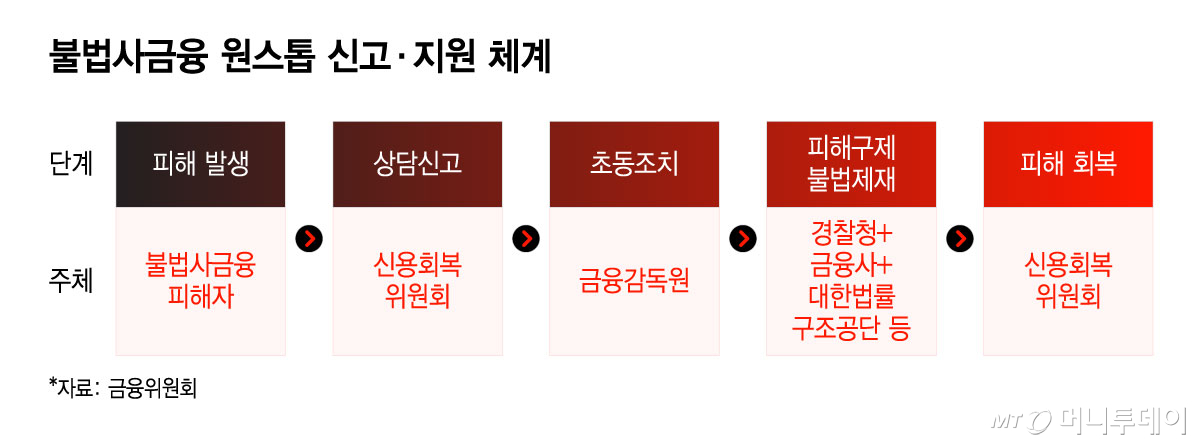 불법사금융 원스톱 신고·지원 체계/그래픽=윤선정