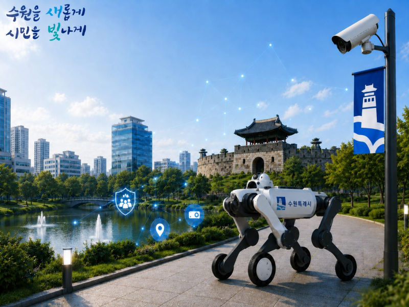 4족보행 로봇이 모습을 에이아이(AI)으로 만든 이미지./사진제공=수원시