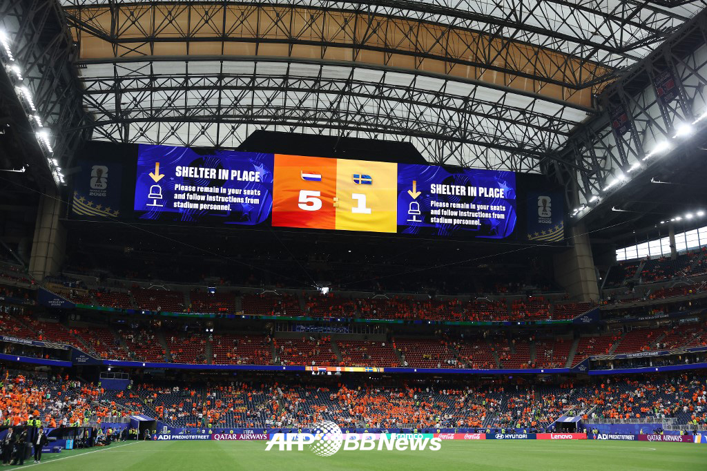 21일 미국 휴스턴 스타디움에서 열린 2026 FIFA 북중미 월드컵 조별리그 F조 2차전에서 스웨덴을 5-1로 대파한 네덜란드. /AFPBBNews=뉴스1