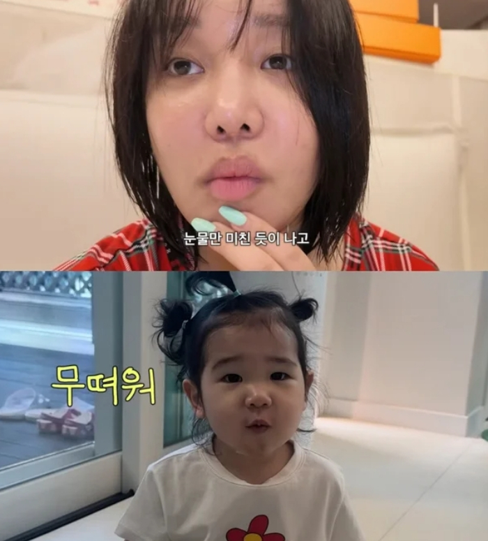 랄랄은 "살점이 밖으로 튀어나오고 근육층도 보였다. 아프니까 애가 가만히 안 있어서 붙잡고 눈물만 미친 듯이 났다"고 했다. 이어 "(의사는) 영구치가 손상됐을 가능성도 있어 늦게 나거나 안 날 수도 있다고 하셨는데 SNS에 올렸더니 비슷한 경험 있는 많은 어머니가 '영구치 늦게라도 올라온다', '비뚤게 나더라도 올라오니까 교정하면 된다'고 말씀해 주셨다. 진짜 다행이라고 생각했다"고 덧붙였다. /사진=랄랄 유튜브 채널