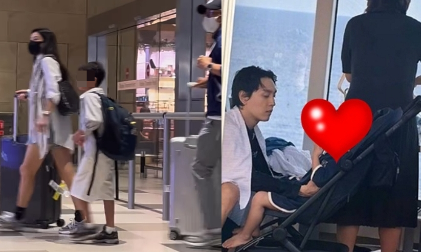 배용준 박수진 부부, 박신혜 최태준 부부가 자녀들과 지난 7일 싱가포르 창이공항 제4터미널에서 포착됐다. 이후 이들이 싱가포르 디즈니 크루즈에 탑승했다는 목격담이 나와 화제가 됐다. /사진=연합조보 인스타그램, 웨이보