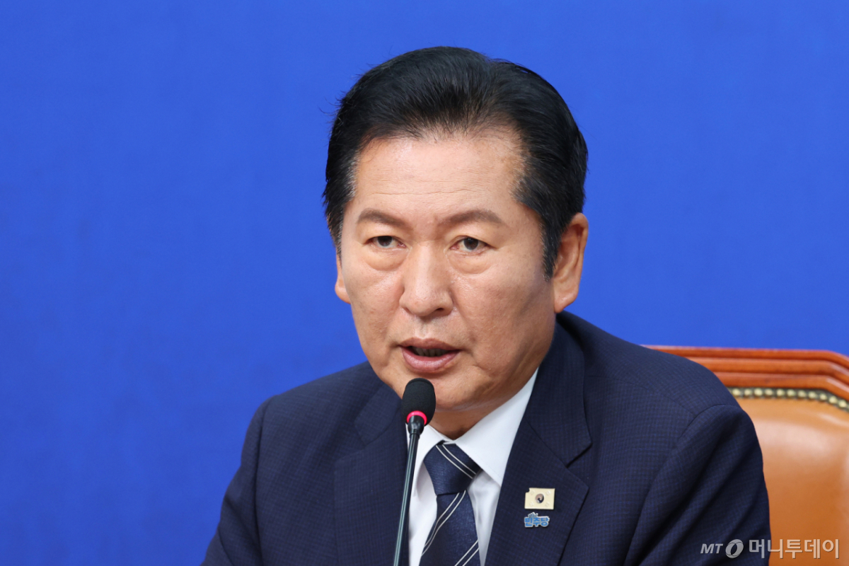 (서울=뉴스1) 신웅수 기자 = 정청래 더불어민주당 대표가 22일 서울 여의도 국회에서 열린 최고위원회의에서 발언하고 있다. 2026.6.22/뉴스1 Copyright © 뉴스1. All rights reserved. 무단 전재 및 재배포, AI학습 이용 금지. /사진=(서울=뉴스1) 신웅수 기자