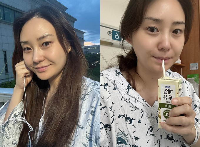 급성 간부전으로 간 이식을 받았던 배우 윤주가 최근 갑상선 반절제술을 받은 근황을 전했다. /사진=윤주 인스타그램