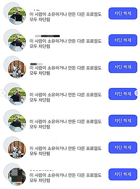 사기 계정을 차단하고 신고해도 계속해서 우후죽순으로 생긴단다./사진=사진도용 피해 계정 린든이네(@rin_and_deun)