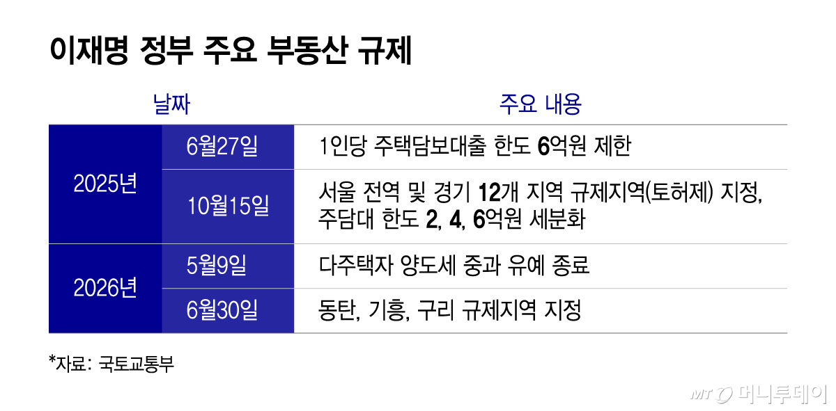 이재명 정부 주요 부동산 규제/그래픽=윤선정