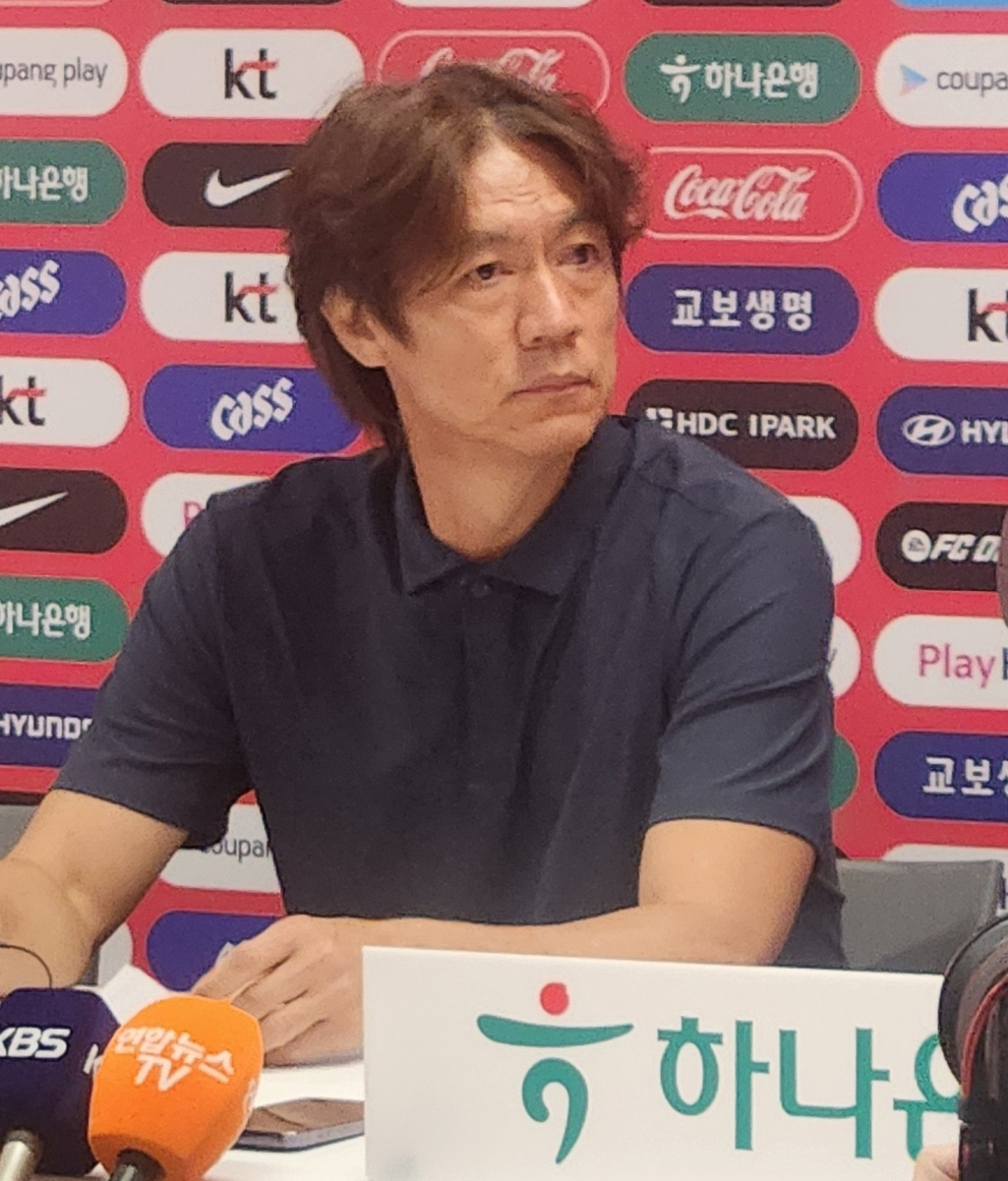 사퇴 입장문 발표 당시 홍명보 전 대한민국 축구 국가대표팀 감독. /사진=박건도 기자