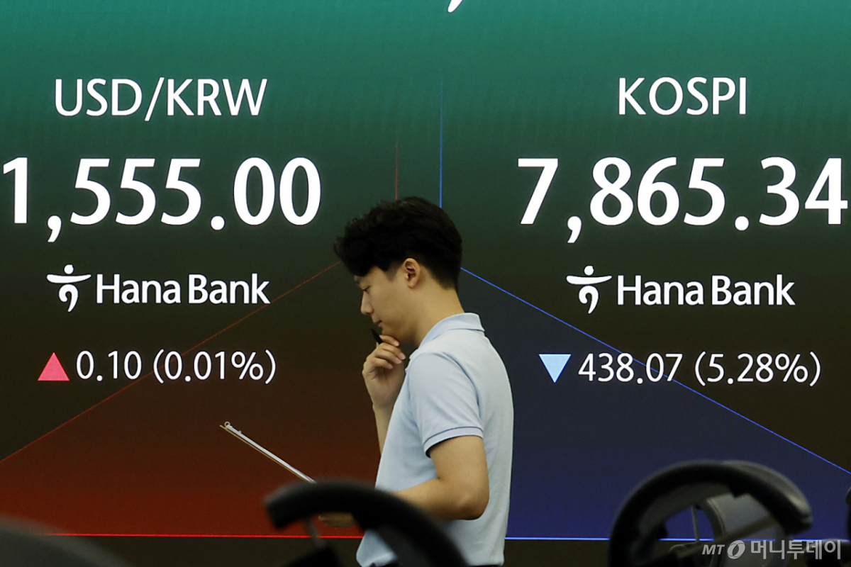 2일 오전 서울 중구 하나은행 본점 딜링룸./사진=뉴스1