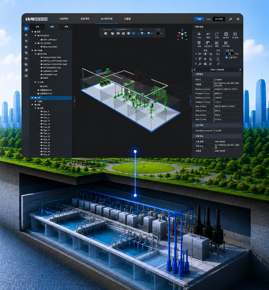 부강테크의 멀티에이전트 AI 기반 수처리 공정 자동설계·최적화 시스템(AGWD, AI-Based Generative Wastewater Design)/사진제공=부강테크