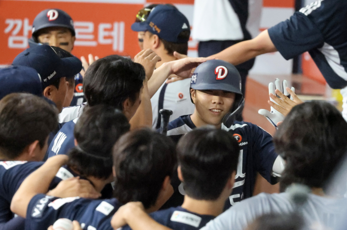 4일 서울 고척스카이돔에서 펼쳐진 두산 베어스와 키움 히어로즈의 경기. 안재석의 모습. /사진=두산 베어스 제공