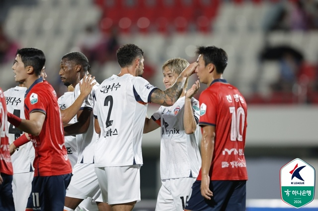 제주 SK의 골 세리머니. /사진=한국프로축구연맹 제공