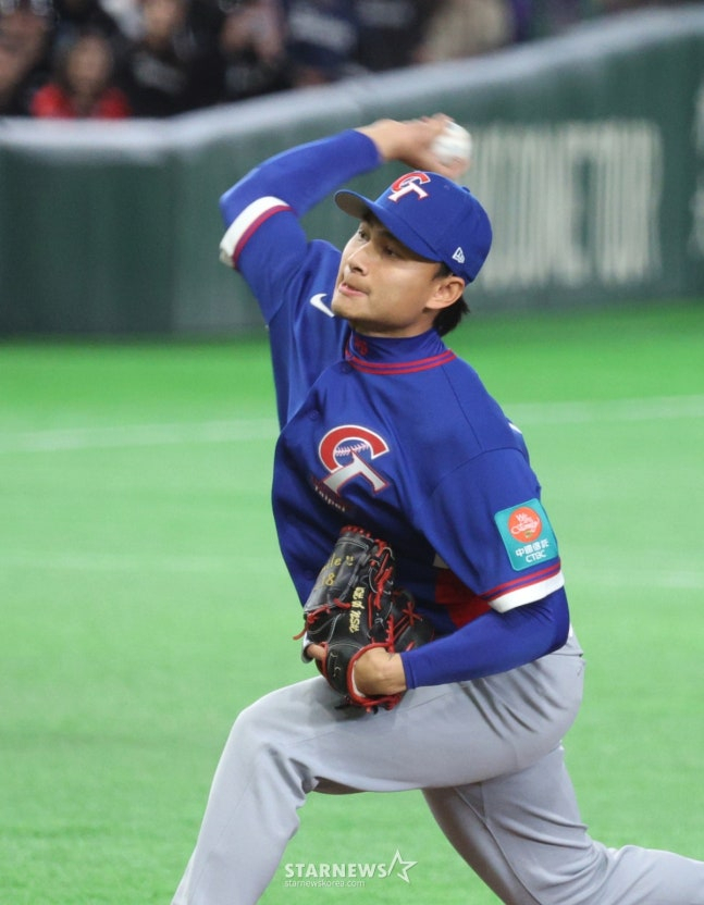 지난 3월 WBC 호주전에 나선 쉬뤄시. /사진=강영조 선임기자