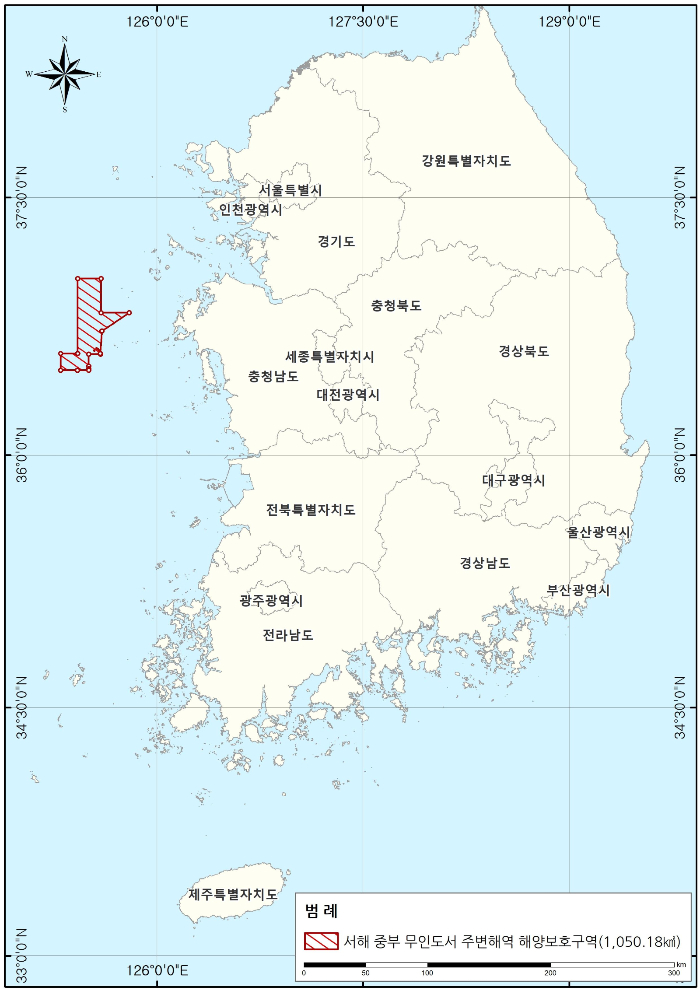 서해 중부 무인도서 주변해역 해양보호구역 신규 지정./이미지=해수부 제공.