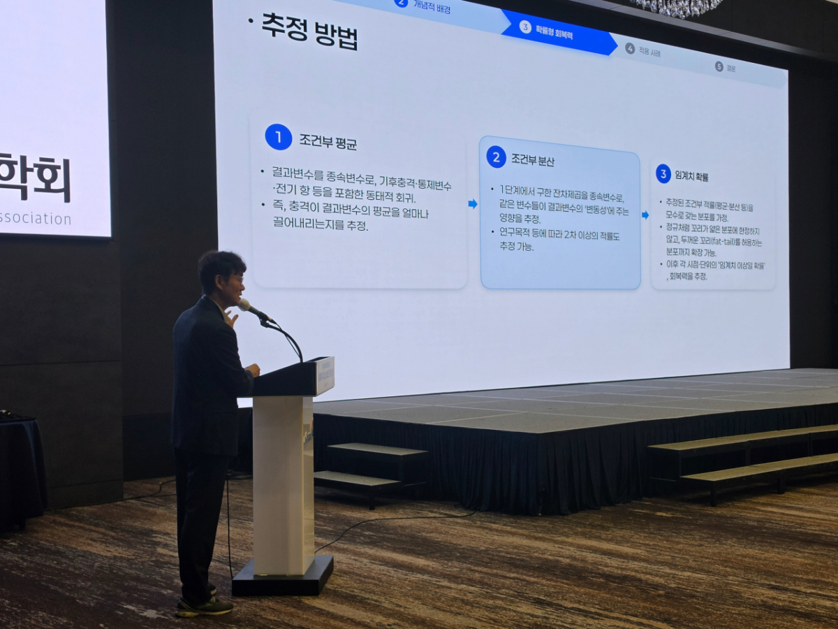 김관수 서울대 교수는 6일 한국농업경제학회가 주최한 '2026년 연례학술대회'에서 '기후위기 시대, 푸드시스템 회복탄력성과 식량안보'를 주제로 기조발표를 했다./사진=이수현 기자