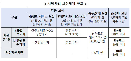 시범사업 보상체계 구조./사진=보건복지부