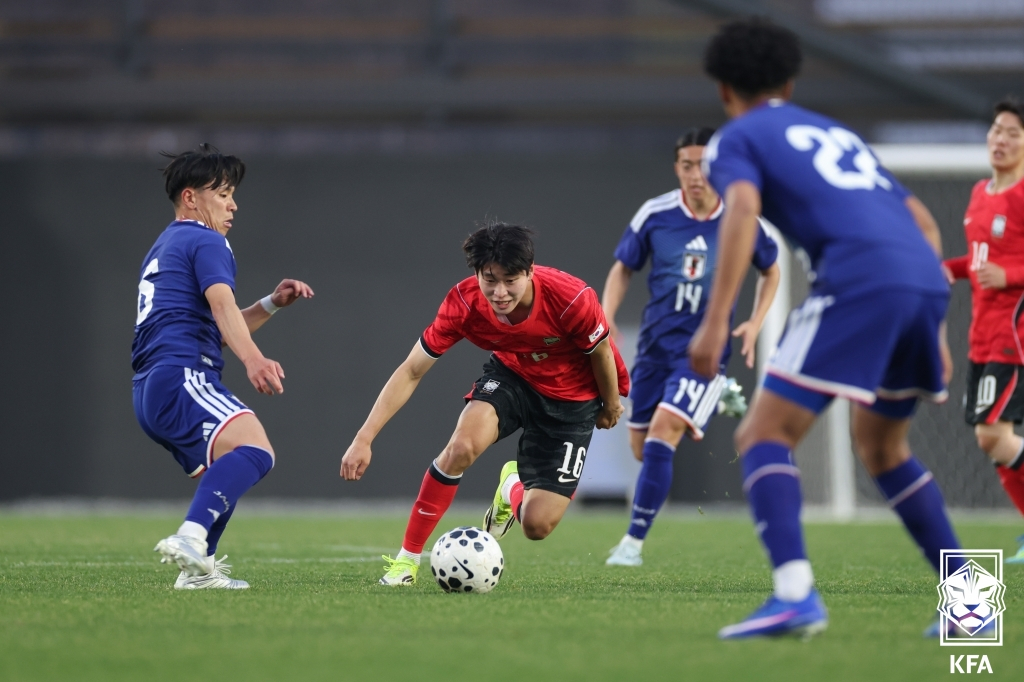 23세 이하(U23) 축구대표팀 연습경기에 나선 손정범. /사진=대한축구협회 제공