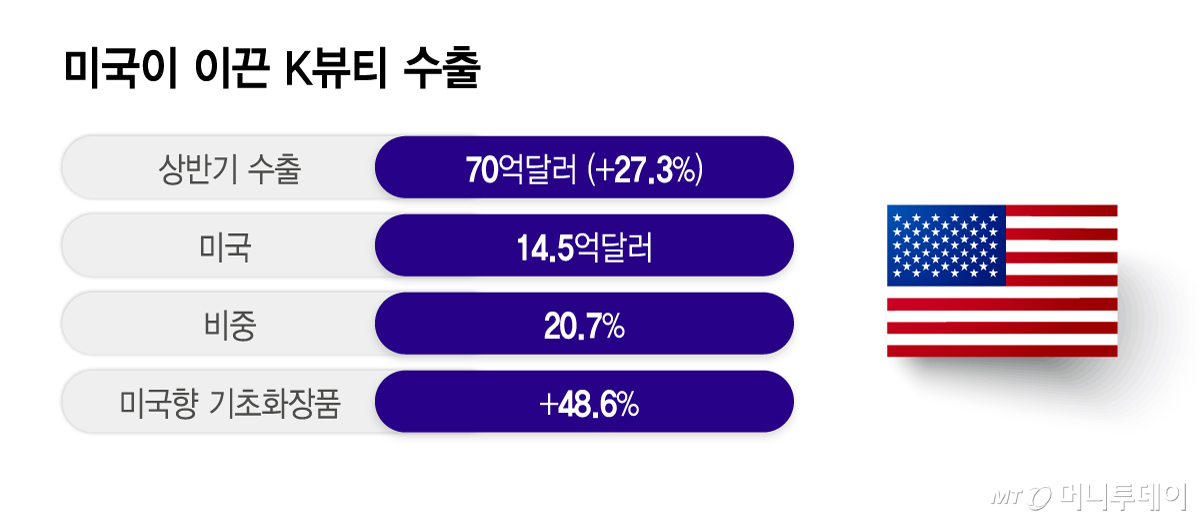 미국이 이끈 K뷰티 수출. /그래픽=이지혜