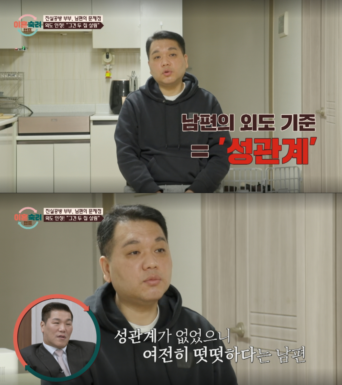 자신만의 외도의 기준을 우기는 남편. /사진=JTBC '이혼 숙려 캠프' 캡처