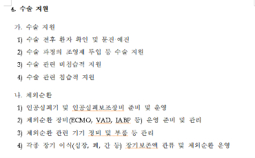 간호사 진료지원업무 중 수술 관련 기준./사진=보건복지부