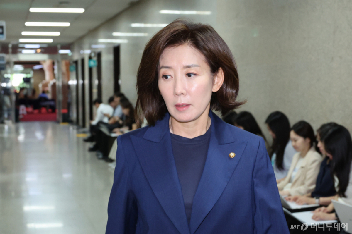 (서울=뉴스1) 신웅수 기자 = 나경원 국민의힘 의원이 13일 서울 여의도 국회에서 열린 정점식 원내대표-중진의원 회동에 참석하고 있다. 2026.7.13/뉴스1  Copyright © 뉴스1. All rights reserved. 무단 전재 및 재배포,  AI학습 이용 금지. /사진=(서울=뉴스1) 신웅수 기자